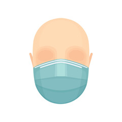 Person in protective medical face mask. Human icon in safety industrial breathing respiratory mask. Virus protection concept. Part of set. 