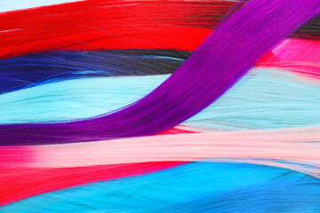 Colorful hair strands as background