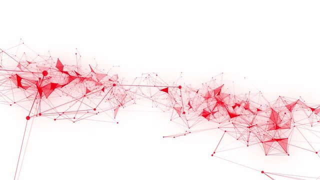 4k 3d abstract Digital background with graph made of nodes shaped teamwork text.abstract neon geometrical lines with moving triangles and connection dots. 