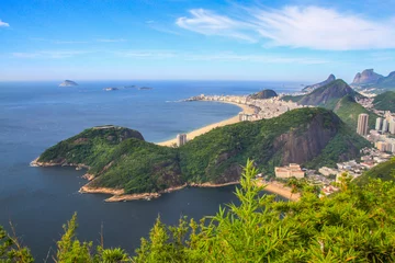 Fotobehang Cityscape of Rio de Janeiro with bays, Ipanema and Copacabana beaches and hills © AventuraSur