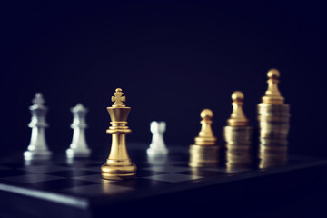 Image of chess game. Business, competition, strategy, leadership and success concept