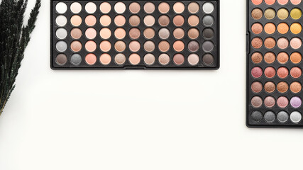 collection of make up and cosmetic beauty products arranged                                                                                                                                