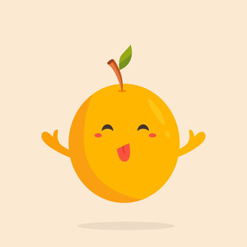 Funny cherry plum, alycha character design Vector illustration