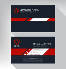 Luxury and modern. vector business card template. design black red white