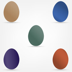 Set of colored easter eggs