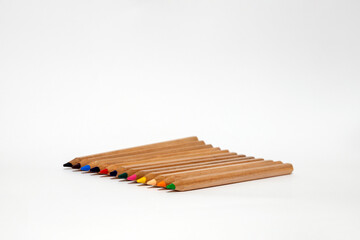 Color pencils isolated on white background