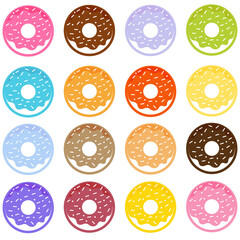 Sweet donuts set.Vector