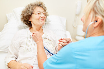 Caregiver with the stethoscope