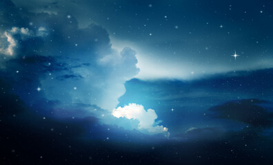 colorful night sky with stars