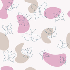 Modern Butterfly Surface Pattern Design, Repeating Colourful Pattern for Backgrounds, Wallpaper, Prints and Textiles