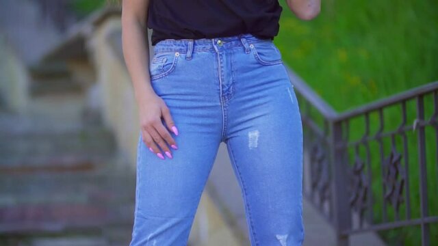 women's jeans close-up