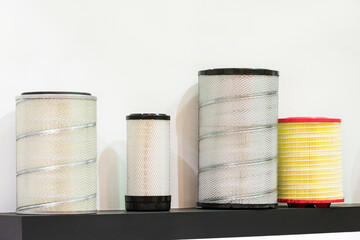 New car parts made of metal shot close-up.
