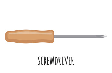 Screwdriver vector icon in flat style isolated on white background.