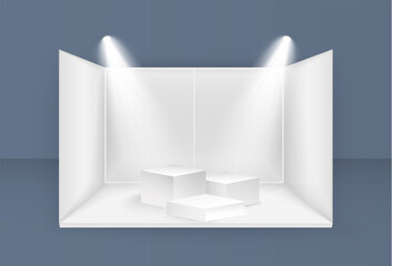 White exhibition stand