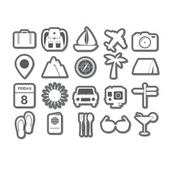 Set of traveling icons