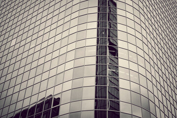Fototapeta na wymiar Frankfurt am Main Glasfassade, Schwarz / Weiss