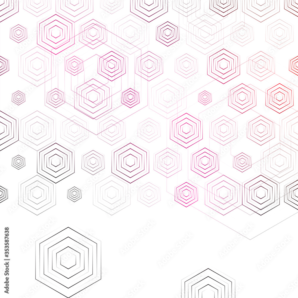 Poster abstract line art hexagonal geometric background.