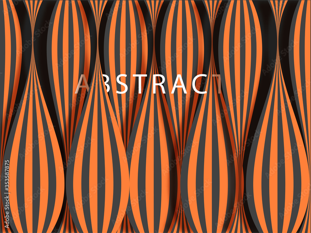 Poster seamless pattern geometric waves background in paper style.