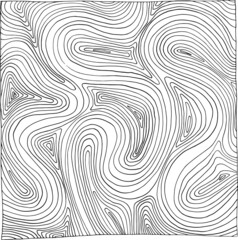 Black & white card with cute fingerprint ornament, hand drawn line art. Good for card, poster, print, adult coloring book	