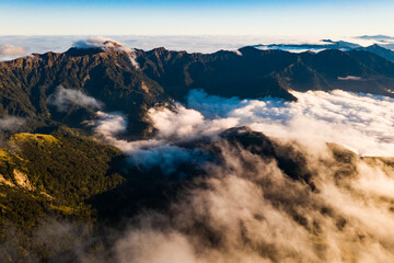 Tai Wan mountain landscape sea of clouds view scene