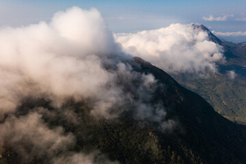 Fototapeta na wymiar Hong Kong Sea of clouds aerial view scene from top