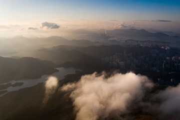 Obraz premium Hong Kong sea of cloud city landscape view scene