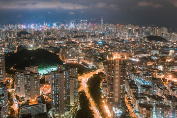 Hong Kong aerial cityscape view scene