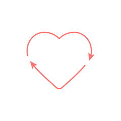 Heart recycle love icon symbol. Vector eps10