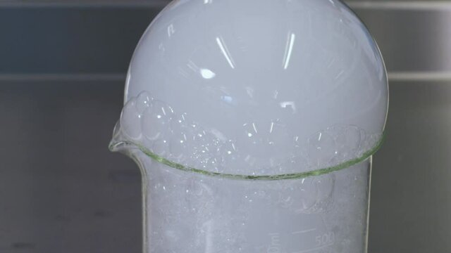 Dry Ice in a laboratory.