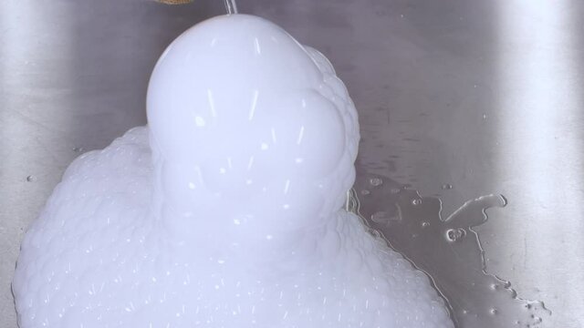 Dry Ice smoking in a laboratory.