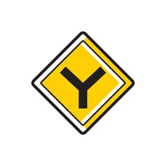 Y roads sign