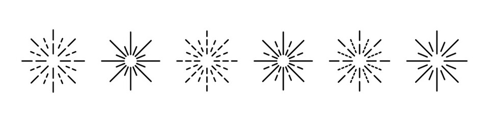 Rays icon symbol set simple design