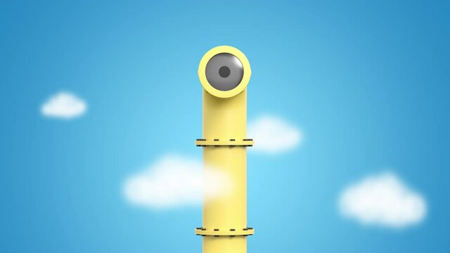 submarine periscope watching you 3D rendering