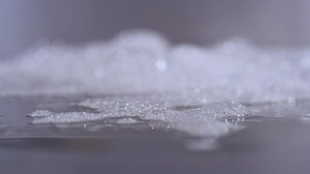 Dry Ice smoking in a laboratory.