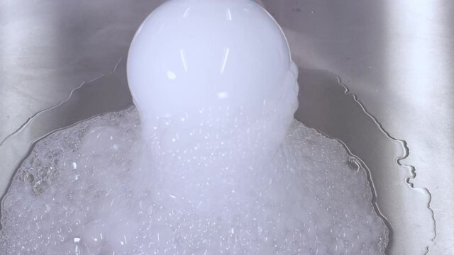 Dry Ice smoking in a laboratory.