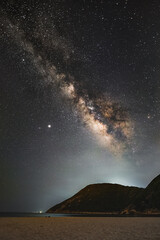 Fototapeta na wymiar Hong Kong Night Starry Milky Way view scene