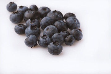 ripe blueberries shot on a white background isolate