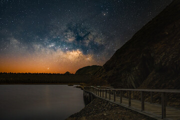 Hong Kong Starry Milky Way night view scene
