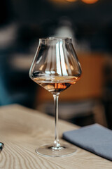 glass of wine on a table