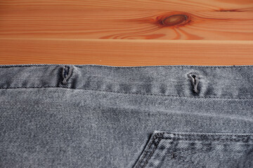 Gray denim on the table
