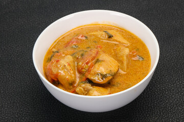 Traditional thai curry chicken soup