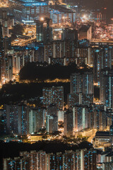 Obraz premium Hong Kong Night city building view scene