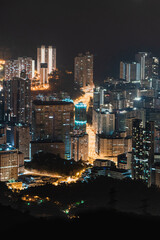 Fototapeta na wymiar Hong Kong Night city building view scene