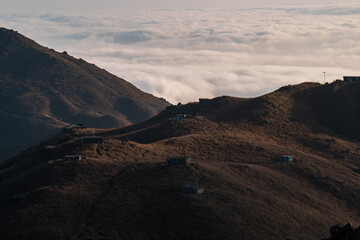 Hong Kong sea of cloud city landscape view scene