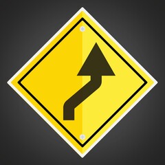 Right reverse curve sign