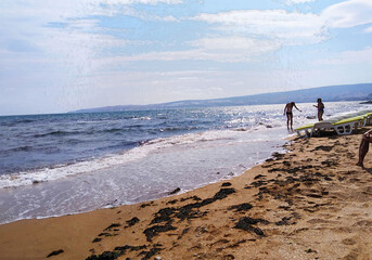 Пейзаж имитация акварели Эллинги в Феодосии 