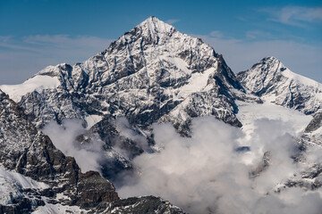 Fototapeta na wymiar Switzerland Snow mountain beautiful view scene