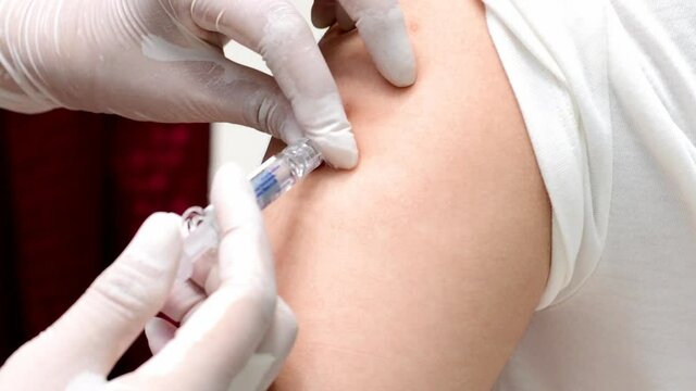 close up of injection vaccine 