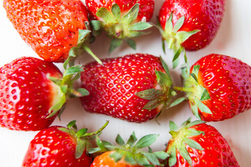 Strawberries on a woodens surface