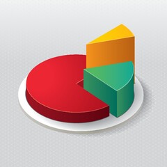 Obraz premium Three dimensional pie chart